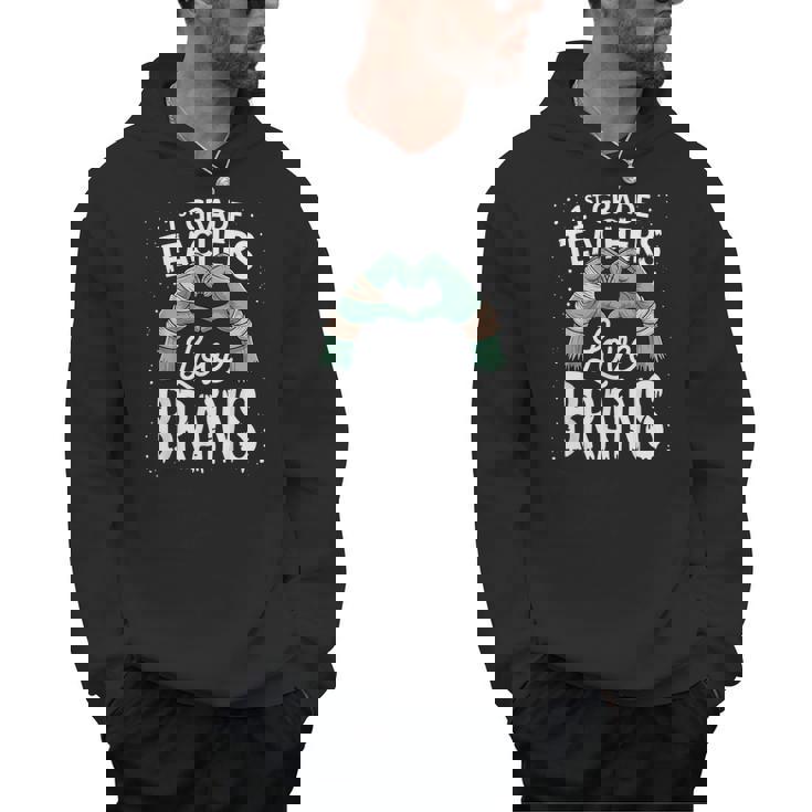 1st Grade Teachers Love Brains Shirt Halloween Teacher Men Hoodie