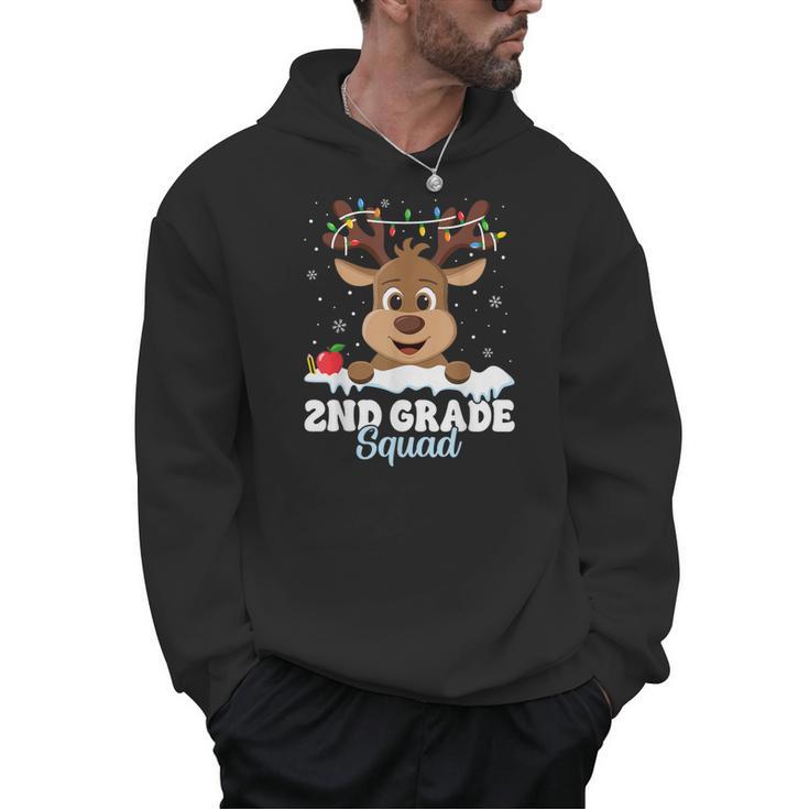 2nd Grade Teacher Christmas Second Grade Squad Reindeer Xmas For Men Women Kids Men Hoodie