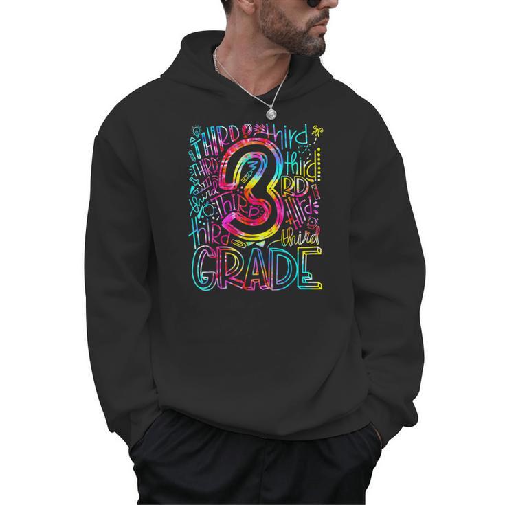 3rd Grade Typography Team Third Grade Teacher Back To School Men Hoodie