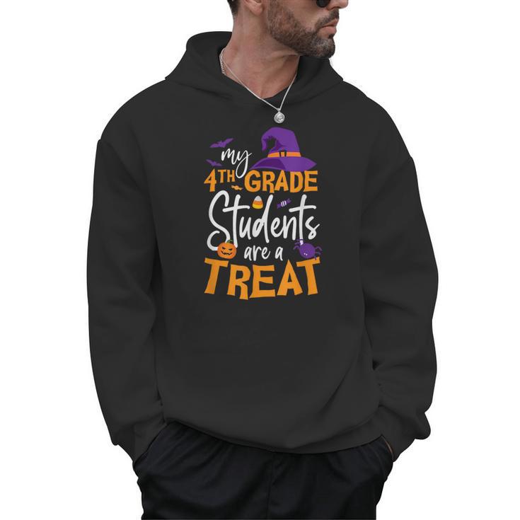 My 4th Grade Students Are a Treat Teacher Halloween Witch For Men Women Kids Men Hoodie