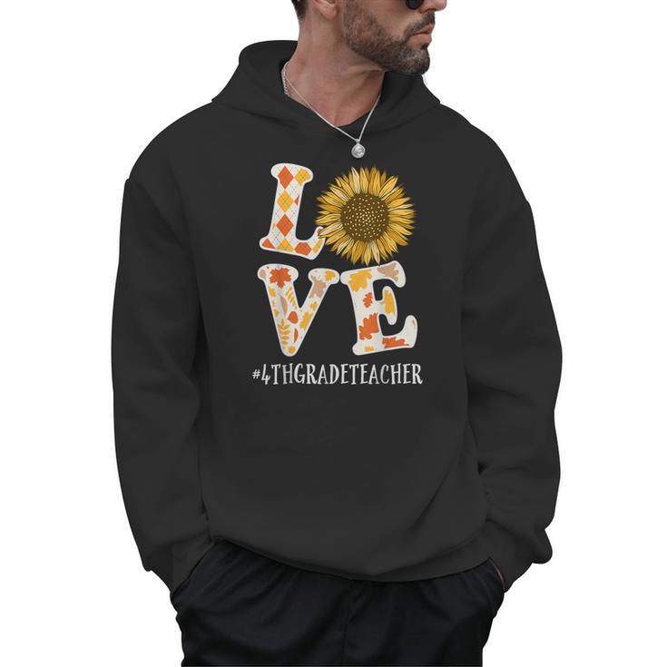 4th Grade Teacher Love Autumn Fall Sunflower Appreciation Men Hoodie
