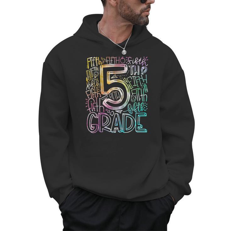 5th Grade Typography Team Fifth Grade Teacher Back To School Men Hoodie