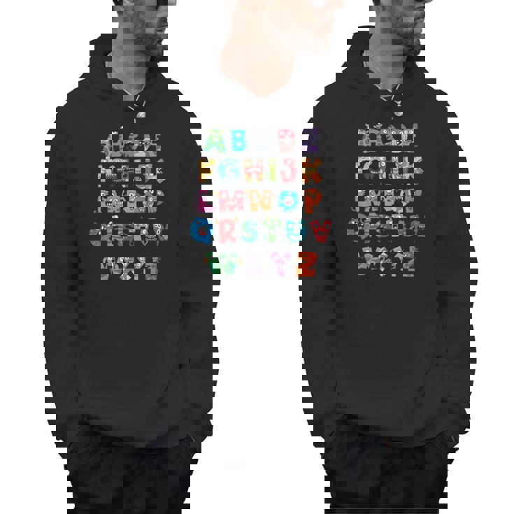 ABC Cute Monster Alphabet Halloween Teacher Costume Kids Men Hoodie