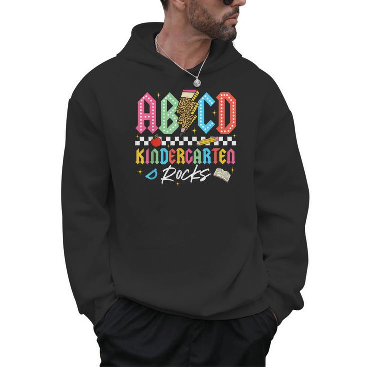 ABCD Kindergarten Rocks Pencil Lightning Teachers Rock Boys Men Hoodie