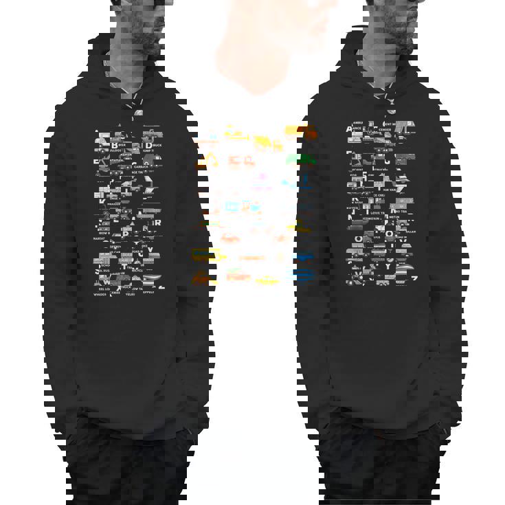 Alphabet Vehicles ABCs Learning Teachers Kids Boys Girls Men Hoodie