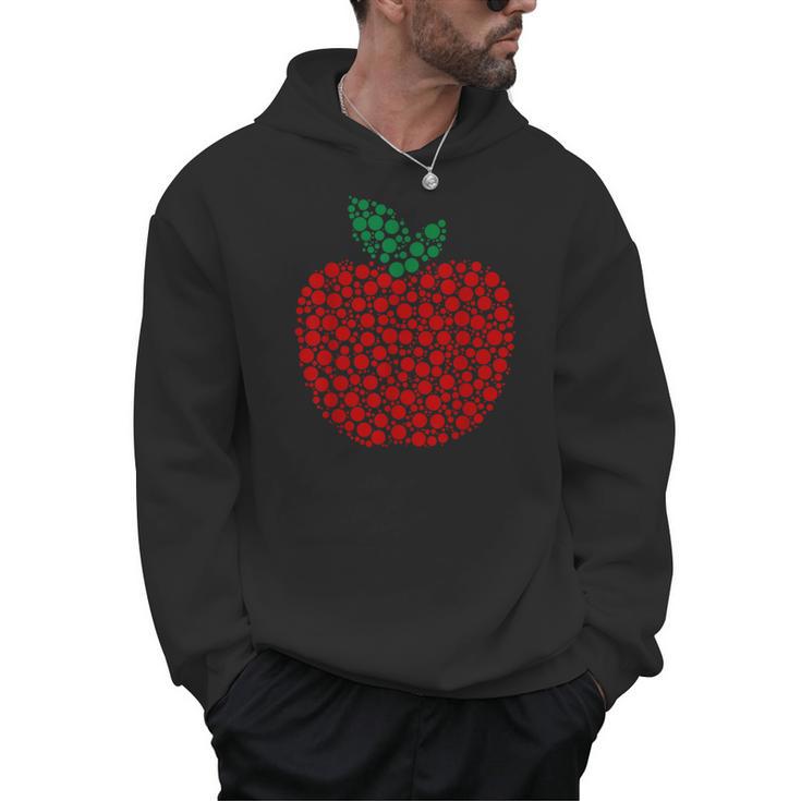 Apple Dot Pattern Art Teacher Appreciation Men Women Humor Men Hoodie