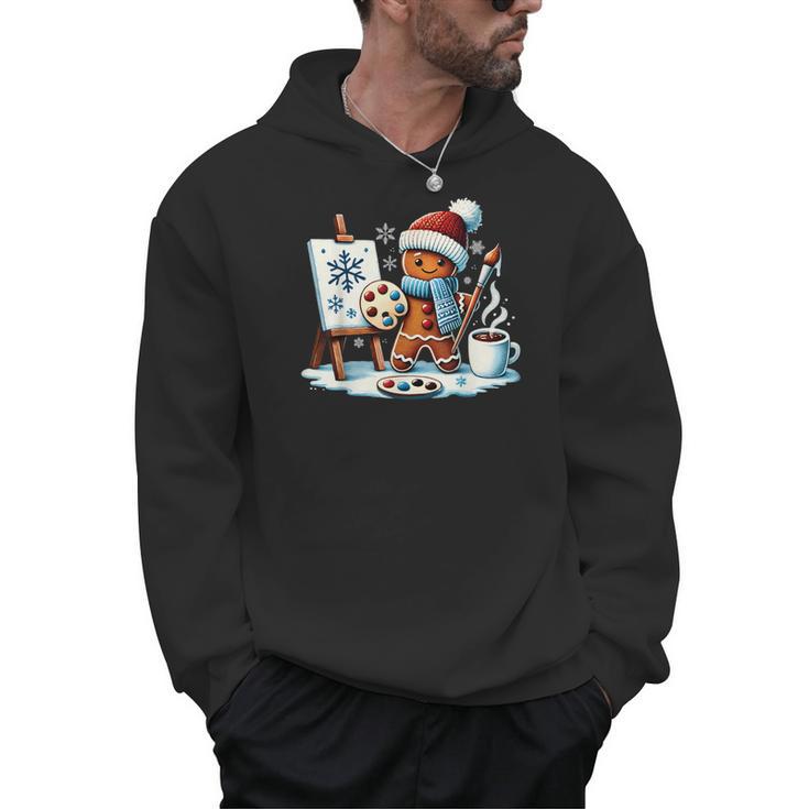 Artist Gingerbread Painter Art Teacher Student Christmas Men Hoodie