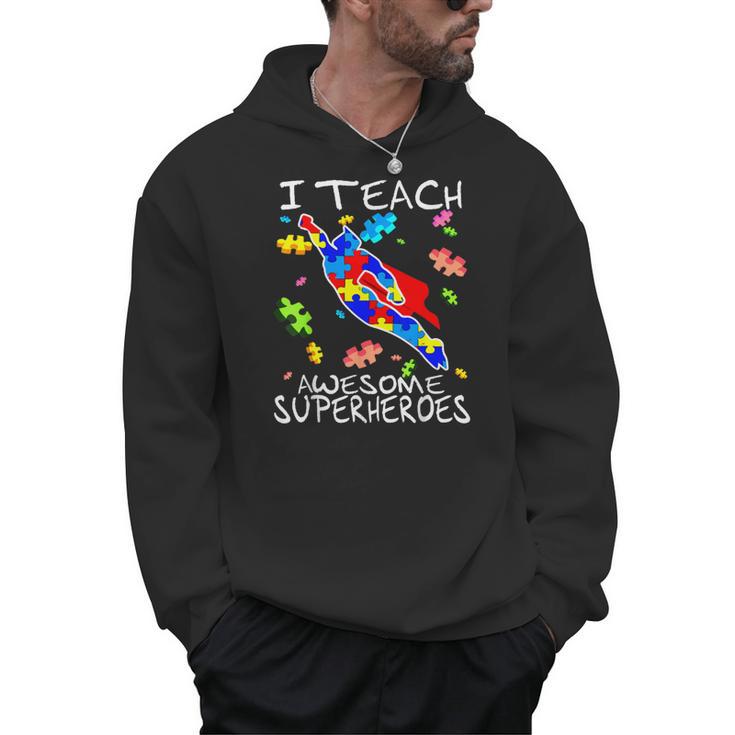 Autism Awareness Teacher I Teach Awesome Superheroes Men Hoodie