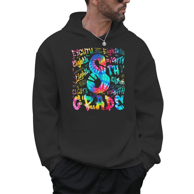 Back To School Eighth 8th Grade Tie Dye Typography Teacher Men Hoodie