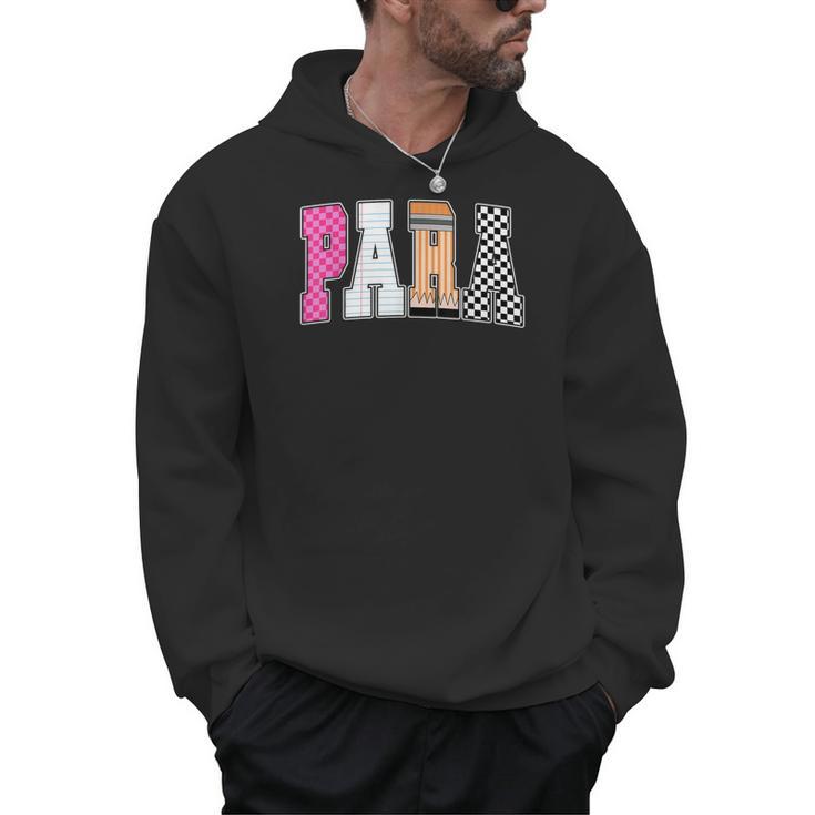 Back To School Teacher Para Preppy Checkered Para Life Men Hoodie