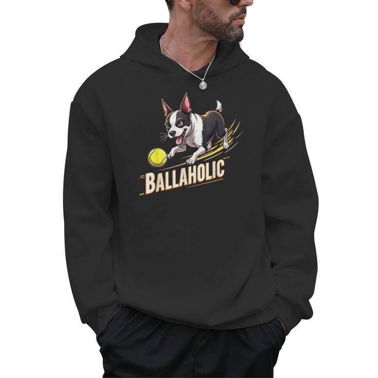 Ballaholic Boston Terrier Dog Chasing Bostie Ball Men Hoodie
