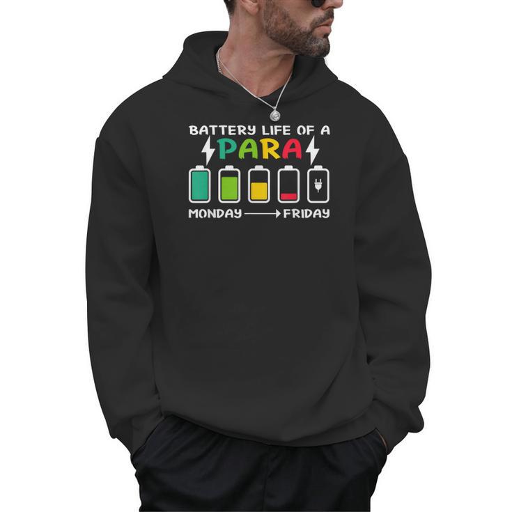 Battery Life Of a Paraprofessional Para Teacher Life Men Hoodie