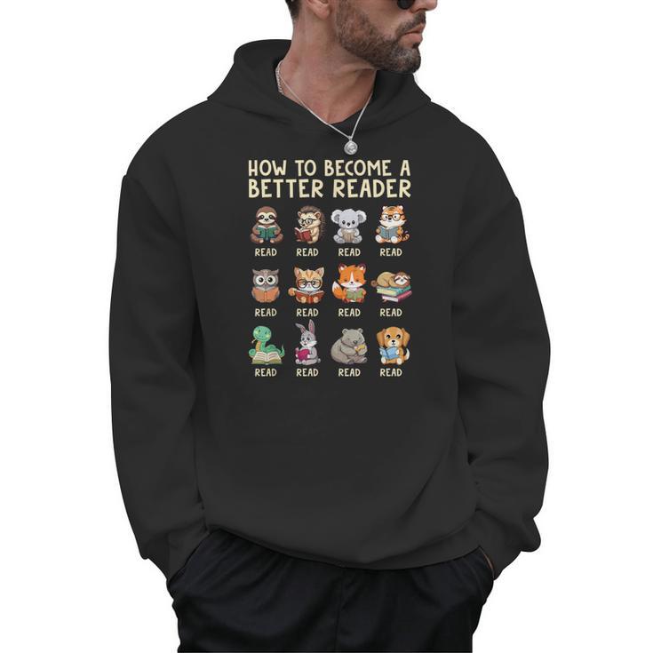How To Become A Better Reader Animals Reading Teacher Men Hoodie