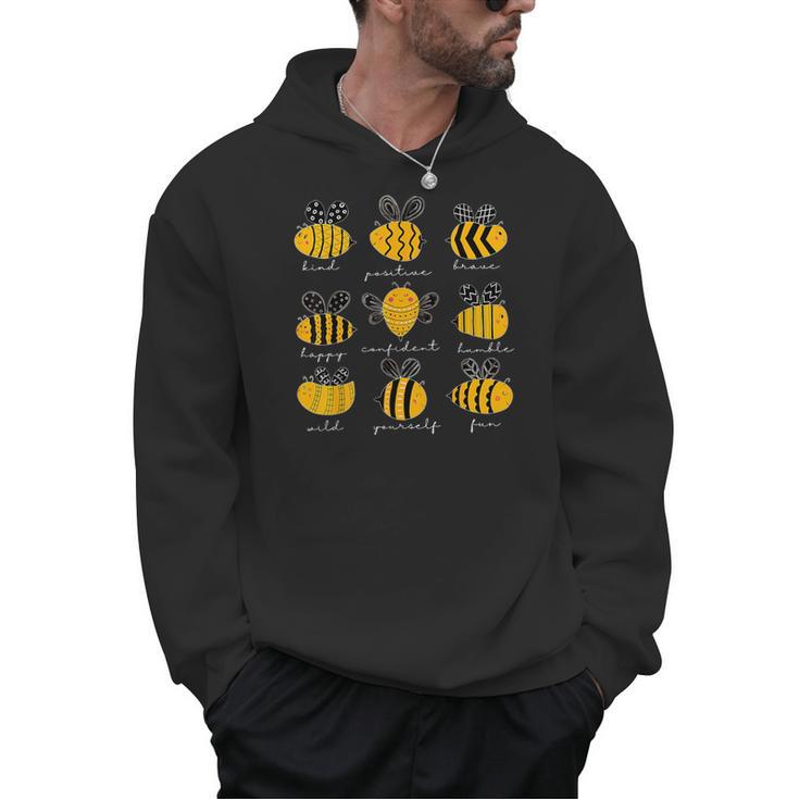 Bee Kind Positive Brave Happy Confident Humble Teacher Men Hoodie