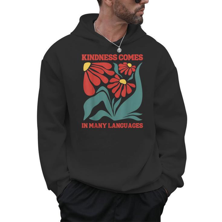 Boho Flower ESL Teacher Kindness Comes In Many Languages Men Hoodie