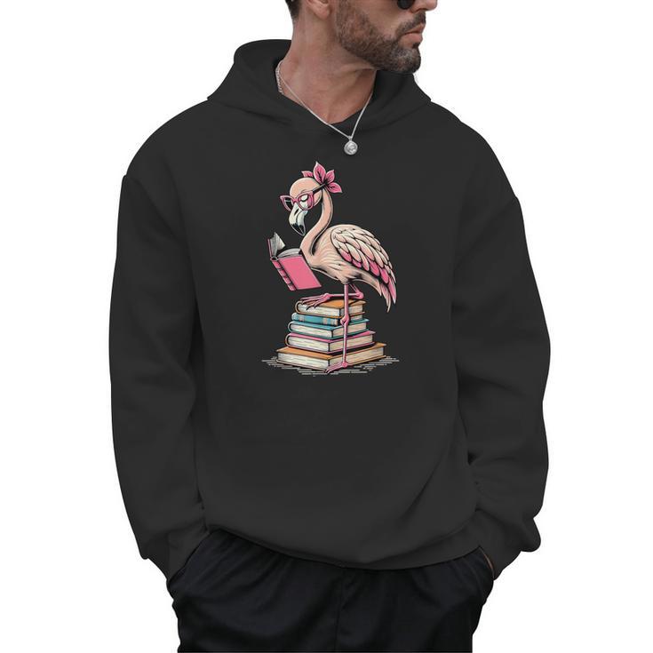 Book Lover Cute Flamingo Reading Teacher Librarian Women Men Hoodie
