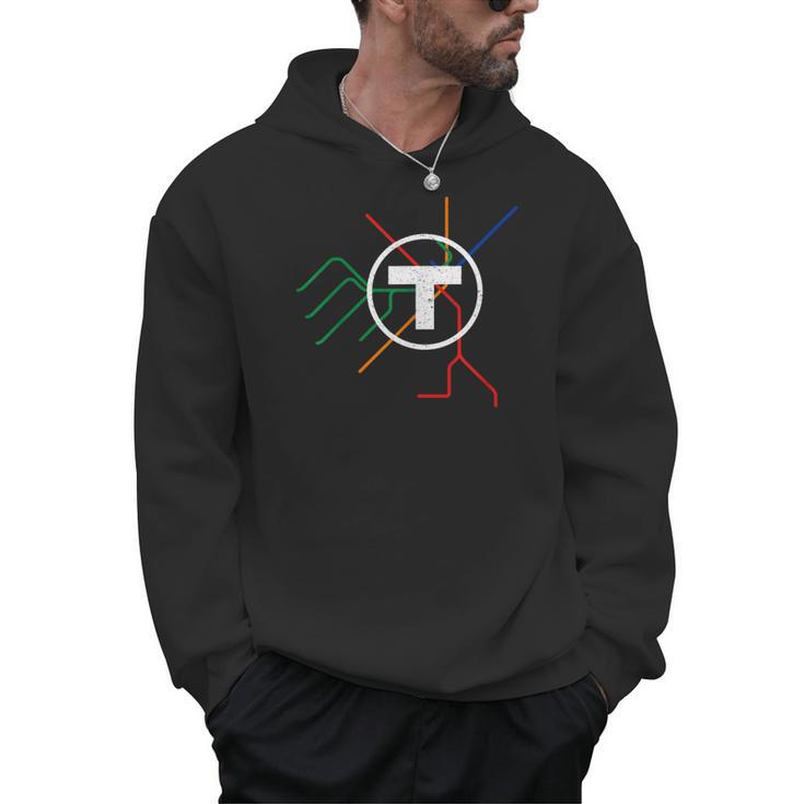 Boston T Subway Map Vintage MBTA Men Hoodie