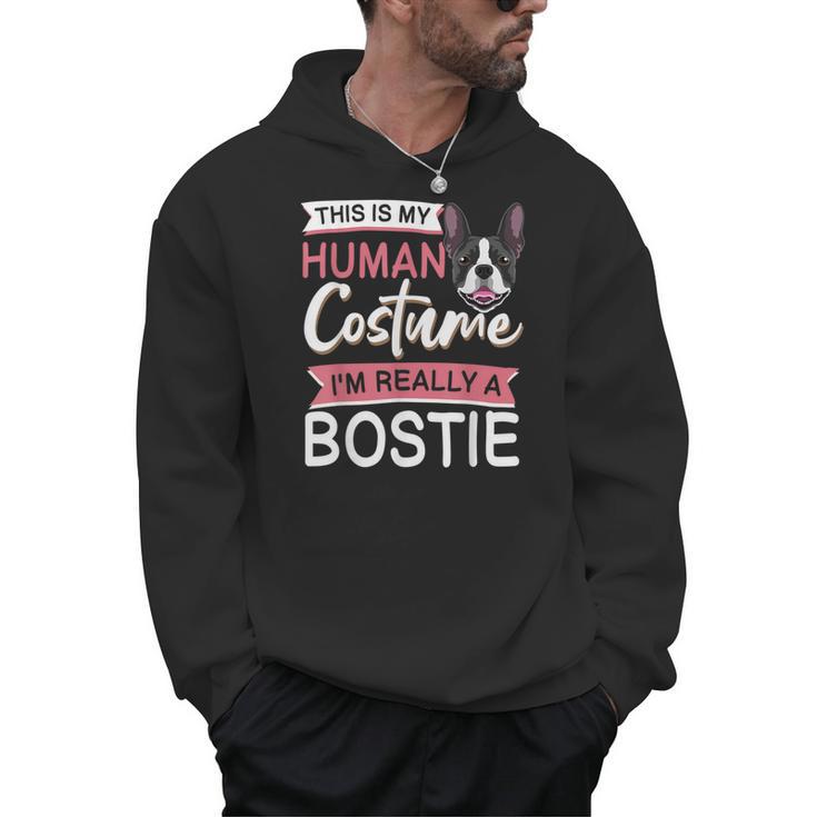Boston Terrier Dog Bostie Halloween Costume Dog For Kids Men Hoodie