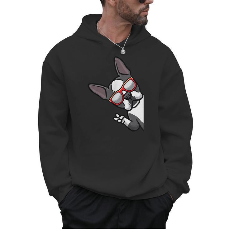 Boston Terrier Dog From Side Boston Bull Men Hoodie