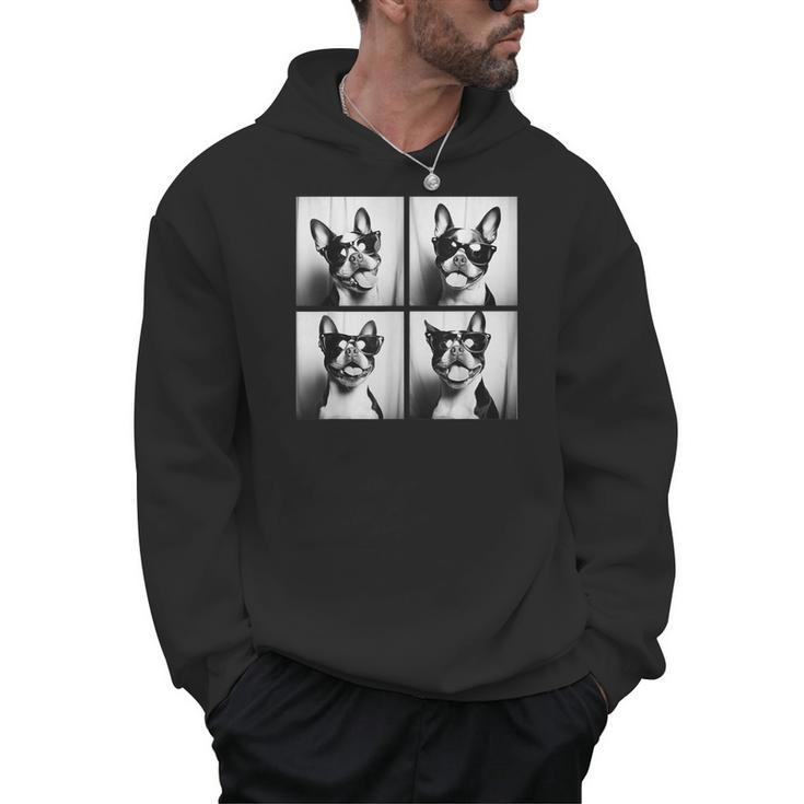 Boston Terrier Dogs With Sunglasses Photo Pets Meme Men Hoodie