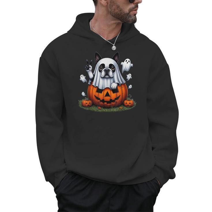 Boston Terrier Ghost Boo Halloween Kids Men Hoodie