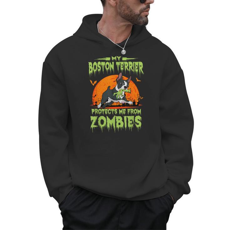 Boston Terrier Halloween Zombie American Gentleman Dog Lover Men Hoodie, Boston Terrier Halloween Gifts, American Boston Terrier Gifts, trending gift
