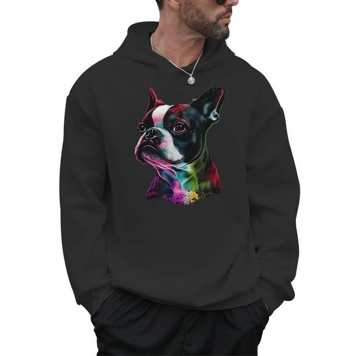 Boston Terrier Lovers Colorful Pop Art Boston Terrier Men Hoodie