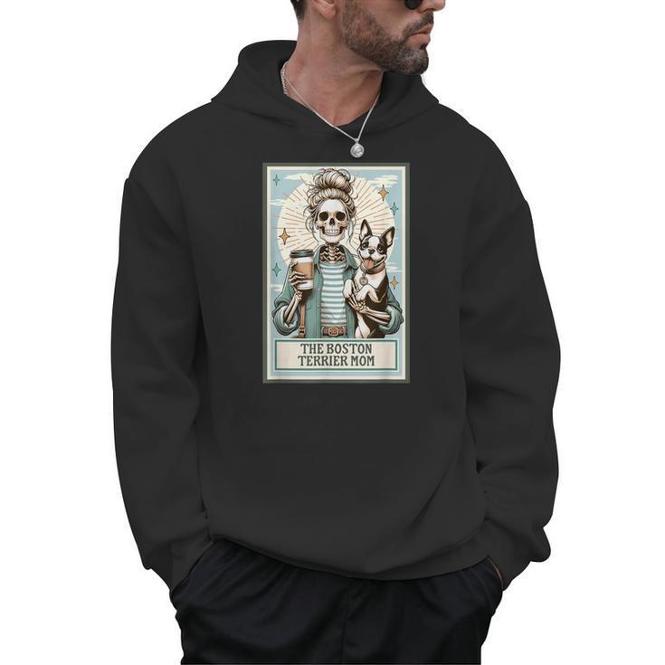 The Boston Terrier Mom Skeleton Spooky Season Halloween Men Hoodie