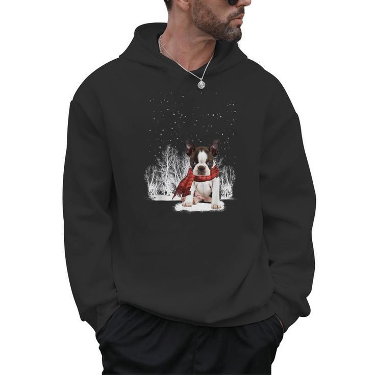 Boston Terrier In The Snow Merry Christmas Winter Men Hoodie, Boston Terrier Christmas Gifts, trending gift