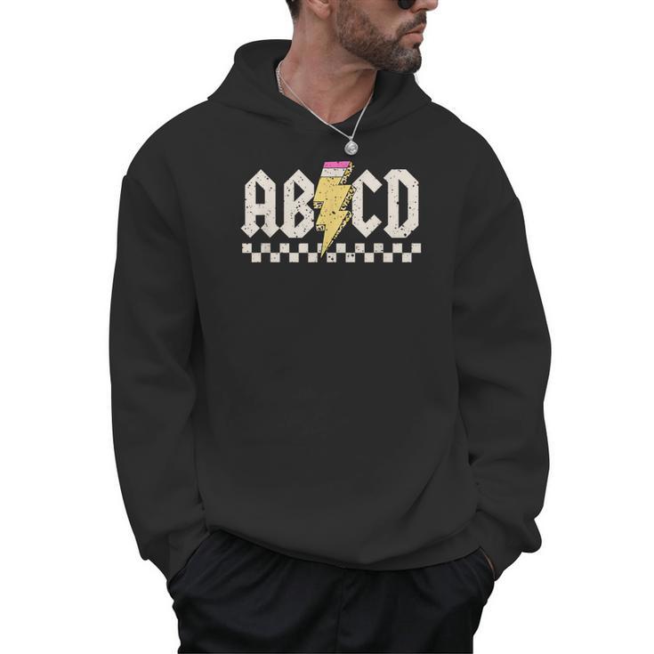 Boys Girls Teachers ABCD Rock Graphic Back To School Class Men Hoodie