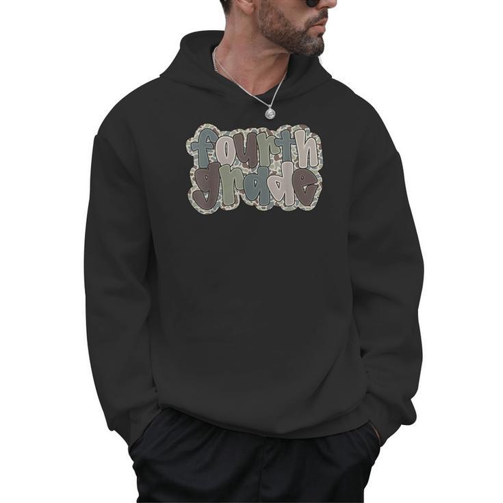 Camo Team 4th Grade Squad Back To School Teacher Kids Boys Men Hoodie