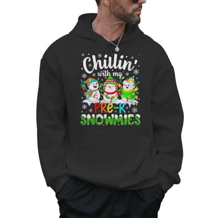 Chillin With My Pre-K Snowmies Christmas Teacher Xmas Men Hoodie