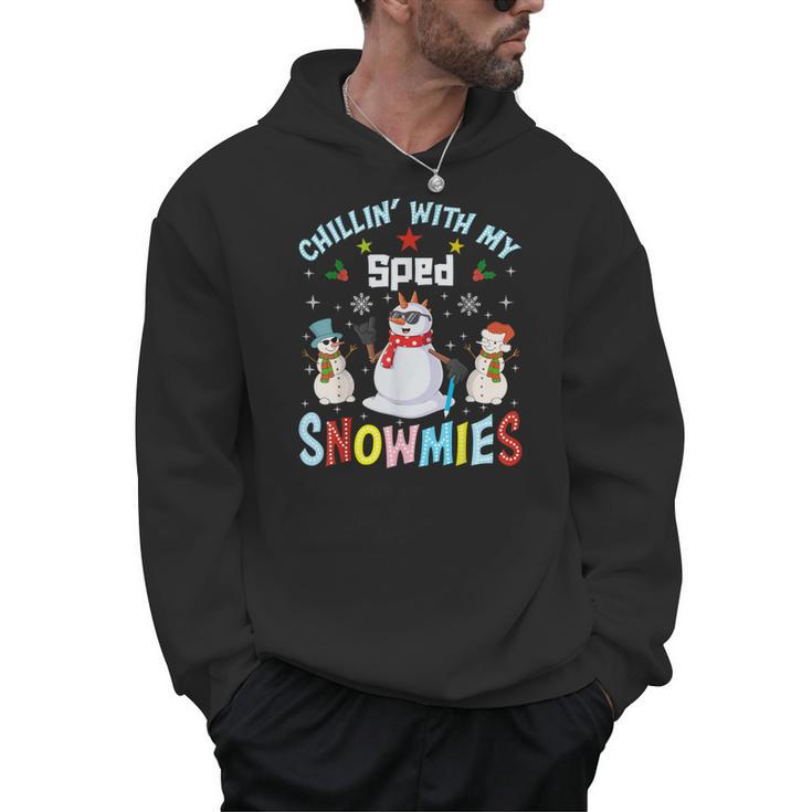 Chillin With My Sped Snowmies Teacher Student Christmas Men Hoodie