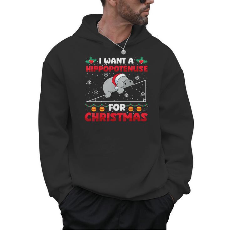 Christmas Math Teacher Hippopotenuse Math Lovers Xmas Men Hoodie