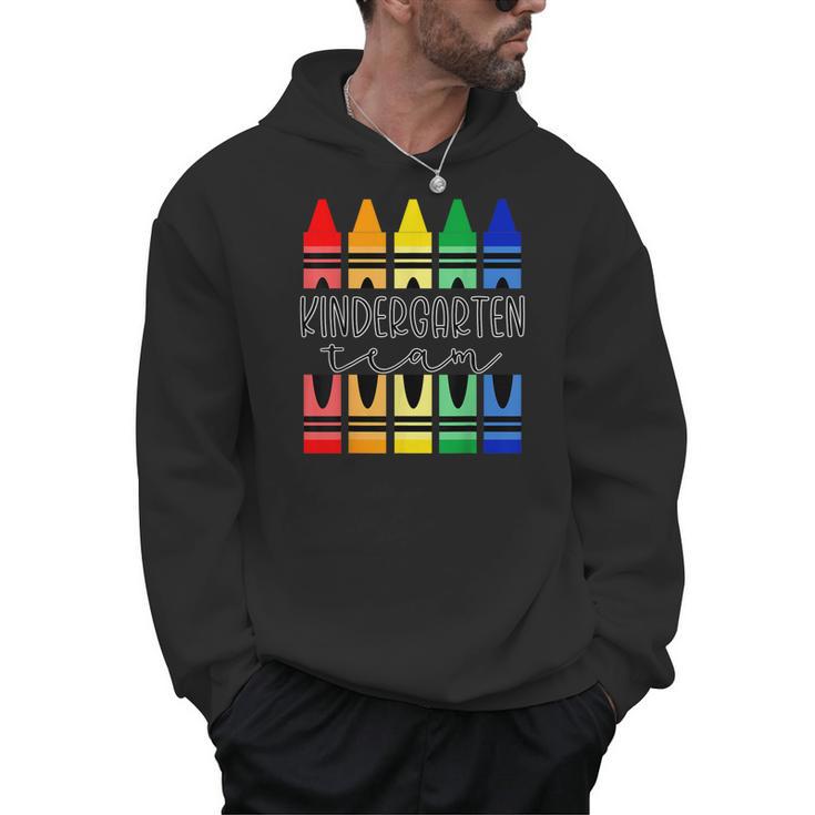 Colorful Crayon Kindergarten Team Tee For Teachers Students Men Women Kids Men Hoodie