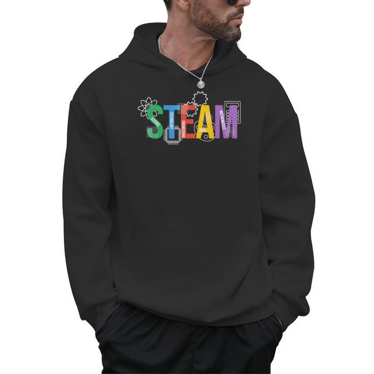 Colorful Steam Letters For Steam Program Teacher And Student Men Hoodie