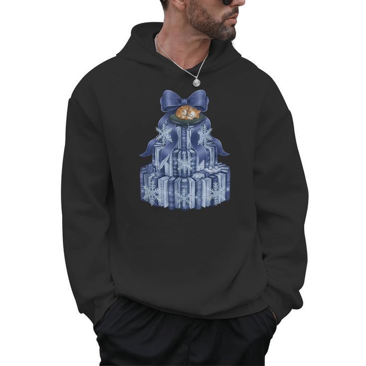 Coquette Bow Book Tree Merry Christmas Xmas Teacher Holiday Men Hoodie