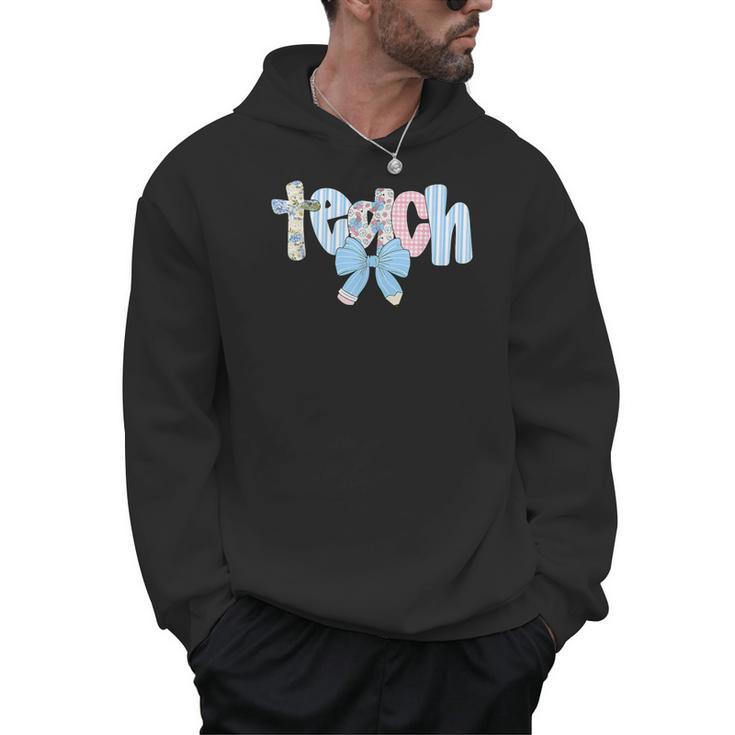 Coquette Bow Teach Teacher Happy First Day Back To School Men Hoodie