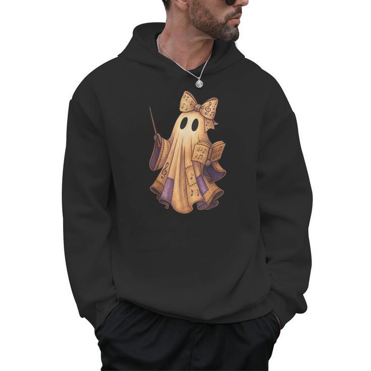 Coquette Music Note Patchwork Ghost Music Teacher Halloween Men Hoodie