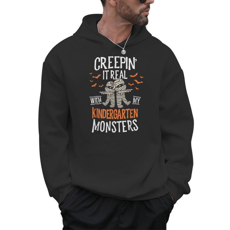 Creepin It Real Kindergarten Monsters Halloween Teacher Men Hoodie