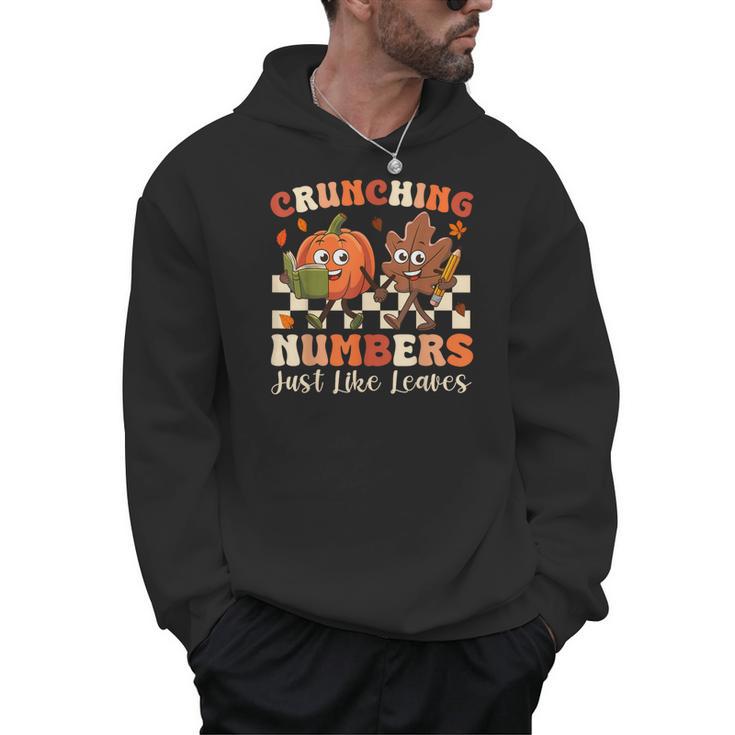 Crunching Numbers Just Like Leaves Pumpkin Fall Teacher Men Hoodie