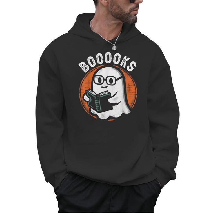 Cute Ghost Book Reading Books Lover Retro Halloween Teacher Men Hoodie