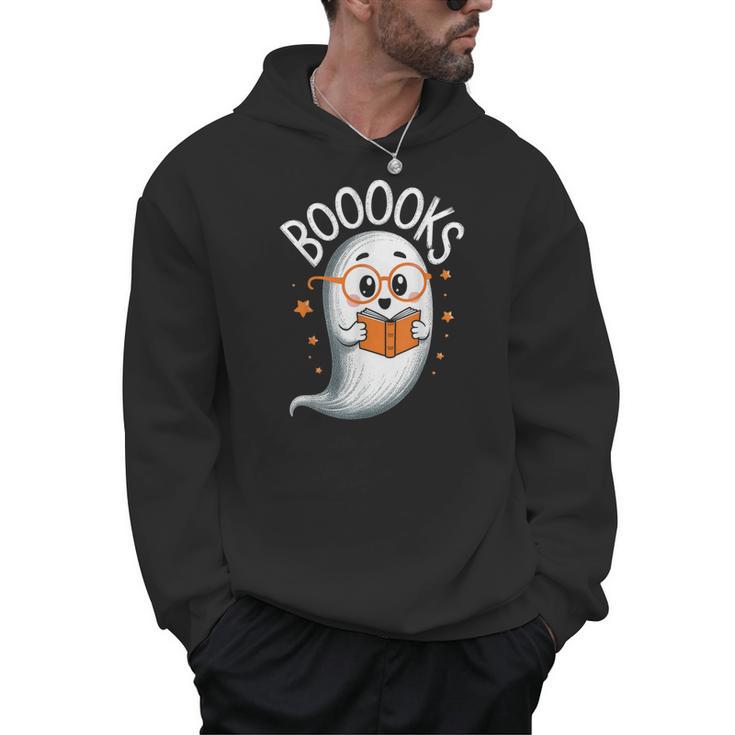 Cute Ghost Book Reading Halloween Teacher Men Hoodie