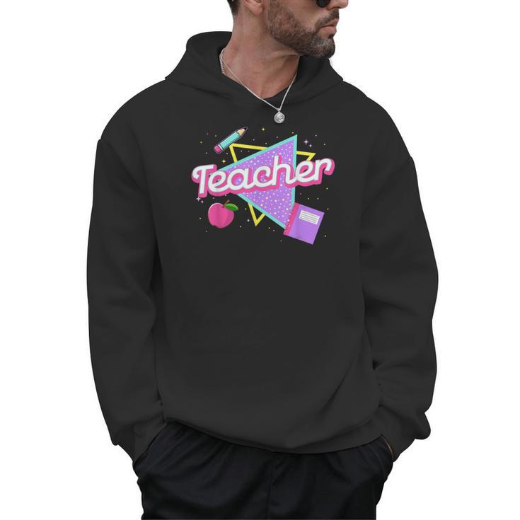 Cute Teacher Shirt 80's 90's Style Retro Old School Teacher For Men Women Men Hoodie