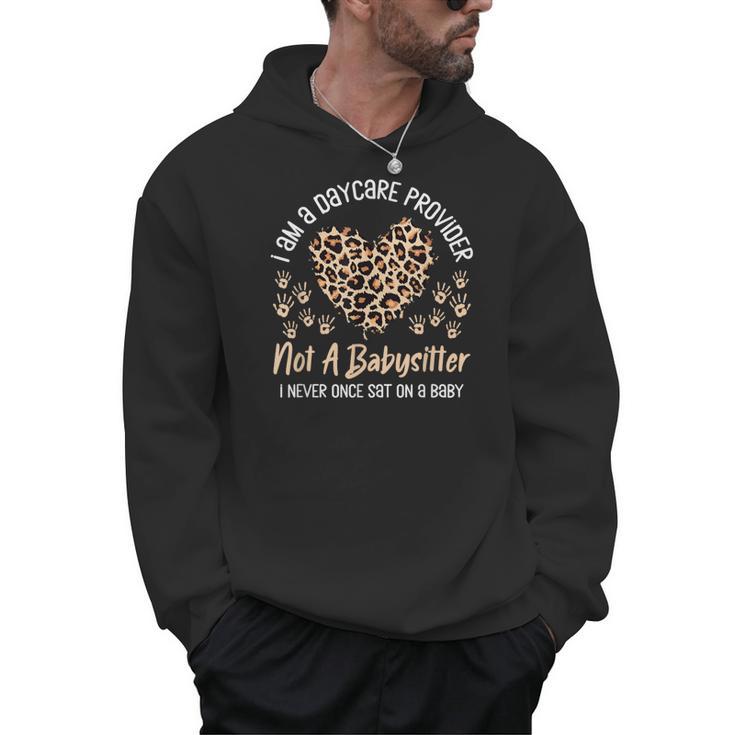 Daycare Provider Teacher Childcare Worker Leopard Heart Fun Men Hoodie
