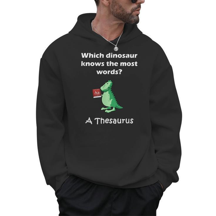 Dinosaur Thesaurus Grammar Joke Teacher Men Hoodie