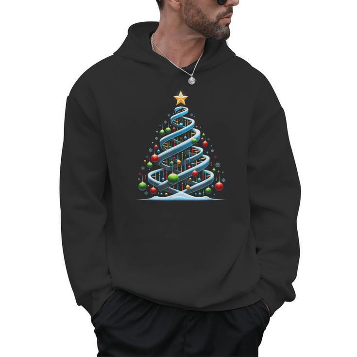DNA Helix Christmas Tree Scientist Biology Science Teacher Men Hoodie