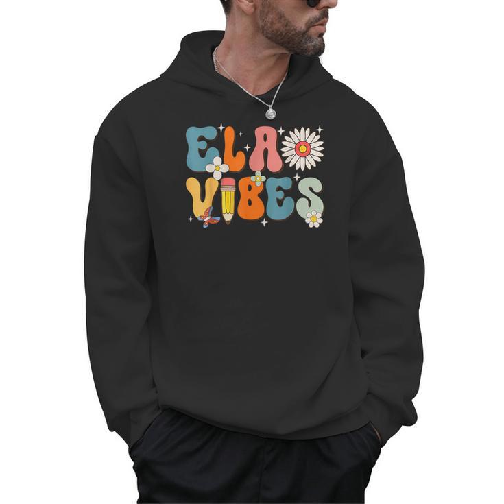English Teacher Ela Vibes Teacher Kids First Day Of School Men Hoodie