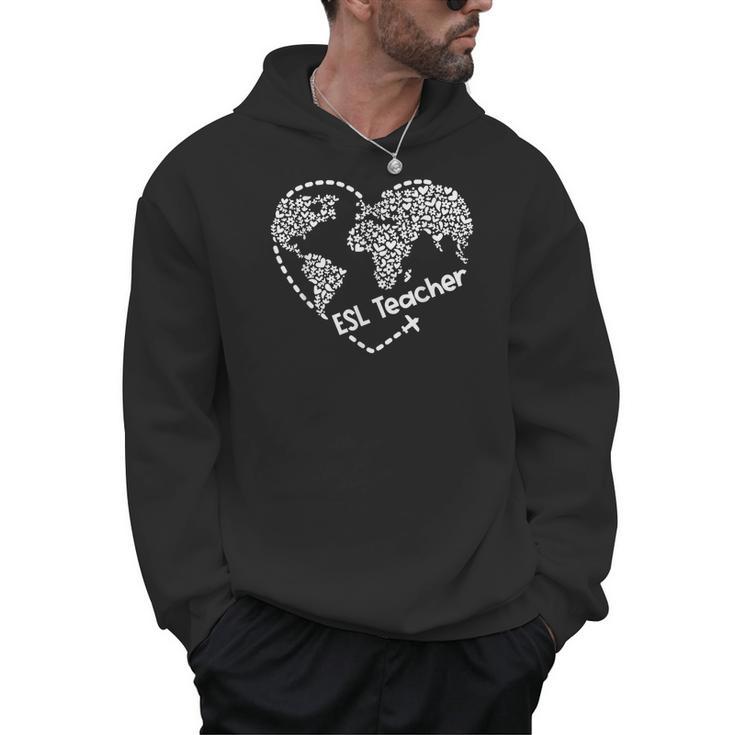 ESL Teacher ESOL Student Cute Heart Shape English Teacher Men Hoodie