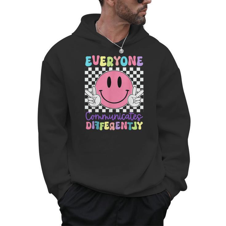 Everyone Communicates Differently Autism Awareness Teacher Men Hoodie